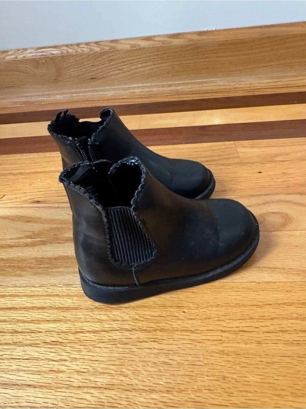 Kids Black Ankle Boots - Classic Leather Look